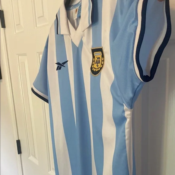 1999-2000 Reebok Official Argentina White and Blue AFA Soccer/Futbol Jersey - Picture 6 of 9